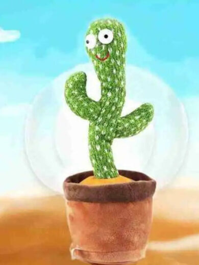 LIBRA Cactus Repeat, Talking Cactus Toy, Repeat+Recording+Dance+Sing, Wriggle Dancing Cactus With Cap Repeat What You Say  (Green)