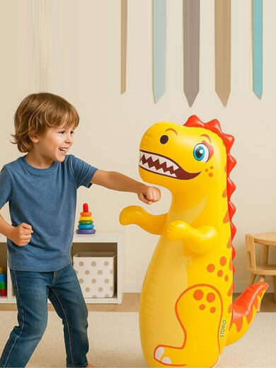 Inflatable Bop Bag Boxing Toy for Kids | Hit Me Punching Bag for Indoor Outdoor Fun | Standing Wrestling Push Game | Sports Toy for Boys & Girls (3+ Years)
