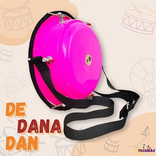 Lighting Dholak Tasha - Sensor Based - Rechargeable (Pink - Single Side - 9INCH) - Image 5